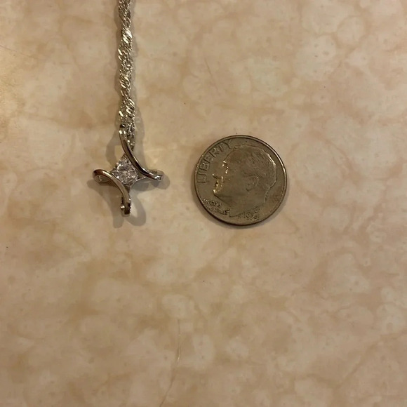 925 Sterling Silver Rhinestone Pendant, New - Picture 4 of 5